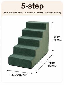 1pc Right Angle Pet Stairs, 3/4/5 Steps High Elasticity Sponge Climbing Ladder Suitable For Elderly And Disabled Pets To Get On Sofa And Bed, Non-Slip And Removable Washable - Multicolor - View 35