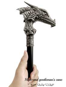 1pc Multi-Color Dragon Head Creative Scepter With Scale Pattern, High-End Metal Material Outdoor Walking Cane, Mediterranean Festival Festival Festival Gift, Halloween Scepter Cosplay Game Prop, British High-End Gentleman Cane, Suitable For Daily Use, Men's Creative Gift And School Use - Multicolor - View 7