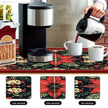 1pc Dish Drying Mat, Coffee Machine Mat, Christmas Holiday Table Mat Style Dish Drying Mat, Exquisite Floral Pattern, Absorbent Tabletop Protection, Suitable For Home Dining Table, Kitchen Counter, Combines Practicality And Holiday Atmosphere, Home Gift, Tabletop Decor - XYLSD-938 - View 10