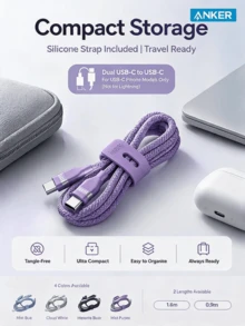 anker Kabel data pengisian cepat bersertifikasi Apple MFi A8662, kompatibel dengan iPhone 16, 15 Pro Max, dan 14. Kabel pengisian cepat port 13C ke Lightning 12, kabel pengisi daya asli. - MultiWarna - View 1
