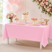 3pcs/12pcs/20pcs White Disposable Tablecloths, Rectangular Plastic PE Waterproof Dining Table Cover, Banquet Birthday Wedding Party Gathering Tablecloth, Tabletop Decoration Supplies - Multicolor - View 5