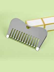 INYUSUN 1pc Metal Scalp Massage Comb, Portable Relaxation Tool, Neck And Face Scrubbing Massage Comb With Wide Teeth Design - Multicolor - View 2