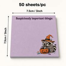 Cute Spooky Halloween Sticky Note Set, 4 Packs 3x3 Inch Memo Pads, Suitable For Office Reminders, Planning Notes And Witch-Themed Desk Gifts - one-size - View 3