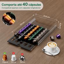 Porta 40 Cápsula Nespress Original Acrílico Suporte Organizador Café Gaveta - Transparente - Visão 3