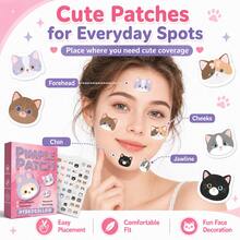 120/200/300pcs Stiker Hidrokoloid Kucing Lucu untuk Jerawat, 20 Model, Kapasitas Besar, Hadiah Kembali ke Sekolah dan Wisuda - Cat - View 10