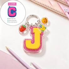 Custom Name Keychain Personalized Kids Bag Name Tag With Charms, Kids Bag Tag With Icon For Backpack, Lunch Box Tag, Back To School Gifts - Multicolor - View 10