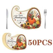 20/50Pcs Thanksgiving Fruit Basket Paper Placemats, Multi-Scene Use Table Mats, Fruit Basket Shaped Cartoon Style Placemats, Suitable For Thanksgiving, Harvest Festival Table Decoration - View 10