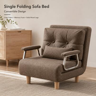 Sofá plegable multifuncional 4 en 1 de chenilla: mueble ideal para residencias estudiantiles, cómodo y fresco, perfecto para descansos, siestas cortas y espacios reducidos. Respaldo ajustable, extraíble y lavable.