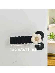 Black Floral Cream Door Handle Protector, Cream Floral Black Door Handle Protector - Multicolor - View 5
