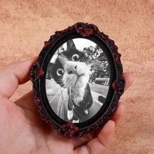 1pc Wooden Photo Frame Fridge Magnet, Exorcist Cat Pattern Fridge Magnet - Suitable For Home, Office, Study Room Fridge Decoration - Fridge Magnet! - one-size - View 24