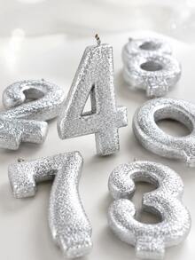 1pc Sequin Number Birthday Candle 0-9 Silver Age Candle, Elegant Cake Decor Topper, Suitable For Children And Adult Birthday Parties, Anniversaries, Weddings And Celebration Events - View 9