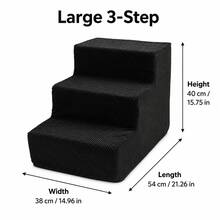 1pc Right Angle Pet Stairs, 3/4/5 Steps High Elasticity Sponge Climbing Ladder Suitable For Elderly And Disabled Pets To Get On Sofa And Bed, Non-Slip And Removable Washable - Multicolor - View 28