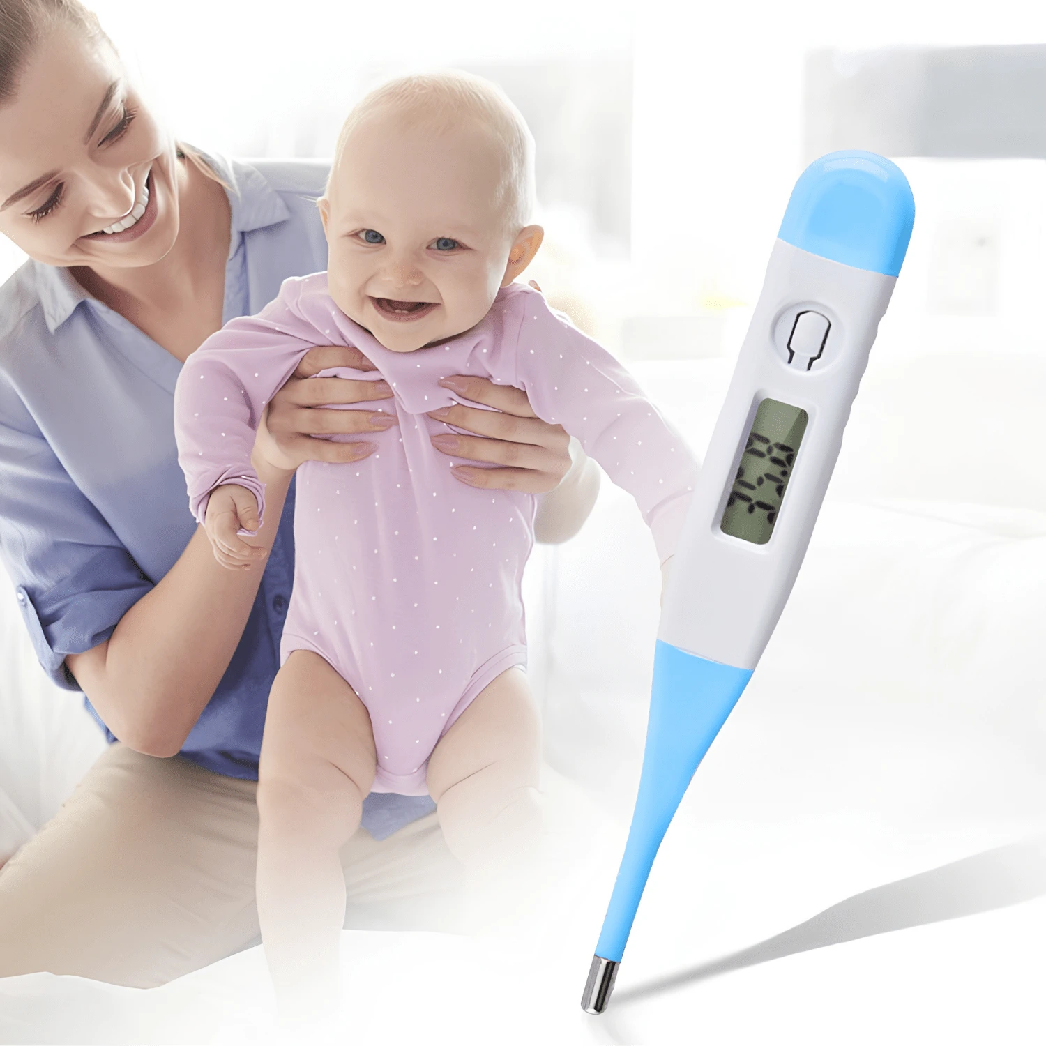 THE BABY SHOP Pocket Medical Digital Thermometer With Screen - Blue - View 1