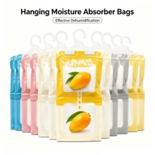 5pcs Hanging Moisture Absorber Bags, Disposable Dehumidifier Pouches, Suitable For Closet, Wardrobe, Bathroom, Basement And Storage Space - Multicolor - View 1