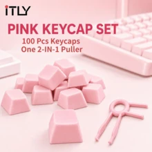 Pink PBT XDA Profile Keycap 30/50/100Pcs Mechanical Keyboard DIY Replacement Key Caps Kit Universal Gaming Keyboard Accessories With Free 2-In-1 Keycap Switch Puller - View 11