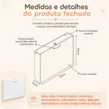 Trocador Parede Dobrável Cômoda Seguro Resistência Fraldário Bebê Fixação - Branco - Visão 4