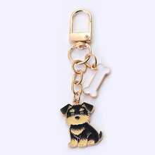 Cute Enamel Dog Keychain With Bone Charm, Gold-Tone Pet Lover Bag Pendant, Y2K Purse Backpack Accessory, Everyday Gift - Multicolor - View 9