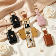 Personalized Photo Keychain, Photo Custom Engraved Keychain ,Couples Gift Anniversary For Him Her Boyfriend Girlfriend,Birthday Gifts, Gift For Family - Tri-fold Photo Keychain - View 4