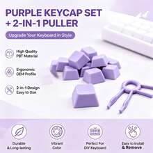 Purple PBT XDA Profile Keycap 30/50/100Pcs Mechanical Keyboard DIY Replacement Key Caps Kit Universal Gaming Keyboard Accessories With Free 2-In-1 Keycap Switch Puller - View 1