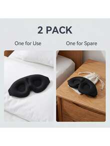 3D Contoured Sleep Mask, Zero Eye Pressure Eye Mask With Adjustable Strap, Deep Sleep, Travel, Nap, Yoga Relaxation - A - View 9