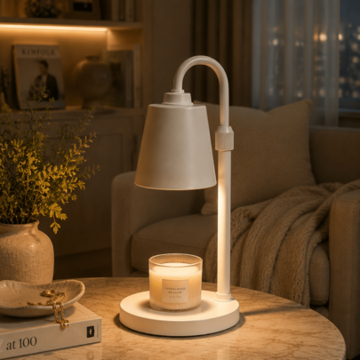 Compact Candle Warmer Lamp, Height Adjustable, Dimmable Timer Function, Includes GU10 Bulb, Versatile Lamps For Bedroom Nightstand, Great Present For Valentine's Day, Father's Day, Halloween & New Year