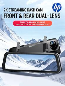 HP F799W Car Streaming Rearview Mirror Dash Cam 1296P HD Night Vision WIFI Phone Connectivity 9.35-Inch Touchscreen - F799W - View 1