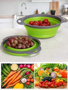 Keranjang Saringan Dapur Lipat dengan Pegangan, Saringan Pencuci Sayur & Buah, Keranjang Penyaring Penyimpanan Lipat, Cocok untuk Sayuran, Buah-buahan, Pasta, Mie, Persiapan Salad, Wastafel Dapur, Dapur Kecil, Dapur Apartemen dan Dapur Asrama - Beragam gaya dan warna - View 5