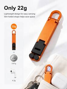 New Foldable Pocket Phone Stand, Portable Carabiner Phone Holder, Multi-Color Desktop And Hanging Stand, Hands-Free Phone Mount, Multifunctional Keychain Phone Holder, Suitable For Daily Carry, Home, Office And Travel Essentials - Multicolor - View 8
