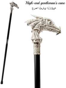 1pc Multi-Color Dragon Head Creative Scepter With Scale Pattern, High-End Metal Material Outdoor Walking Cane, Mediterranean Festival Festival Festival Gift, Halloween Scepter Cosplay Game Prop, British High-End Gentleman Cane, Suitable For Daily Use, Men's Creative Gift And School Use - Multicolor - View 5