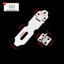 Vintage Stainless Steel Buckle Lock Strap With Lock Hole, Surface Mounted Cabinet Door Lock, Antique Lock Plate, Suitable For Wooden Doors, Main Doors, Drawers - A - View 17
