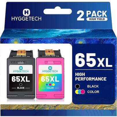 2 Paquete Cartucho de Tinta 65 XL para HP 65XL Envy 5010 5020 5030 5052 5055 5058 Alto Rendimiento