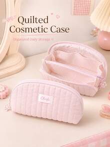 Pink Shell Pencil Case, Can Be Paired With Heart-Shaped Pendant, Fresh And Soft Korean Style, Suitable For Storing Toiletries And Keeping Items Organized, Comes With Multiple Storage Bags, Can Store School Supplies, Perfect For Back To School Season - A - View 1