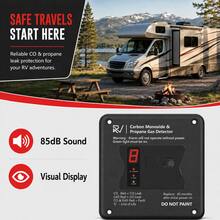 2-In-1 RV Carbon Monoxide & Propane Gas Detector, 12V DC Flush Mount CO/LP Gas Alarm With LED Display, 100dB Audible Alert & Lever-Nut Connector For Motorhome, Travel Trailer, Camper, Black - Black - View 7