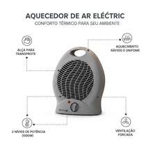 Aquecedor Elétrico Portatil Silencioso 2 nives De Temperatura Quartos Salas Escritorio Clima Agradável Rapidamente - Cinza - Visão 4