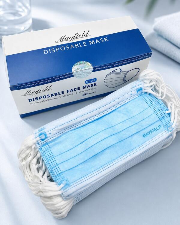Cubrebocas Tricapa Azul, Negro y Grado Médico 1 caja con 50 pz, Tapabocas TTP Termosellado con Ajuste Nasal, Caja de Cubrebocas, Mascarilla Desechable de Protección