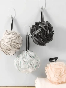 4pcs Premium Bath Sponges, New Style Bath Flowers, Soft Durable Cute Girls Bath Balls, Back Scrubbing Balls, Loofah Bath Balls, Soft Loofah Bath Balls, Loofah Bath Balls With Drawstring, Body Bath Sponges, Loofah Bath Towels Suitable For All Skin Types - Multi-color - View 1