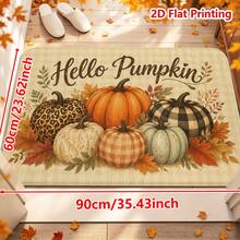 1/2件裝秋季門墊 Hello Pumpkin 秋季主題法蘭絨地墊，舒適柔軟吸水防滑可機洗，多功能居家玄關地毯，適用廚房、浴室、走廊，感恩節裝飾地板墊，適合客廳、臥室、陽台、洗衣房，營造秋季氛圍裝飾 - 彩色 - 查看 12