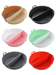 1pc Reusable Silicone Air Fryer Liner, Non-Stick Heat Resistant Air Fryer Basket, Easy To Clean Washable Silicone Baking Tray, Suitable For Oven And Microwave - Multiple Styles and Colors - View 9