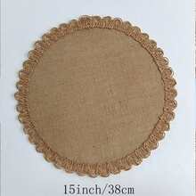 1pc/4pcs Natural Wood Style Braided Lace Placemats, Durable Woven Table Mats For Home, Atmospheric Breakfast Photo Table Mat, Create A Healing Breakfast Corner, Suitable For Gatherings And Holiday Celebrations - Brown - View 3