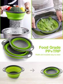 Keranjang Saringan Dapur Lipat dengan Pegangan, Saringan Pencuci Sayur & Buah, Keranjang Penyaring Penyimpanan Lipat, Cocok untuk Sayuran, Buah-buahan, Pasta, Mie, Persiapan Salad, Wastafel Dapur, Dapur Kecil, Dapur Apartemen dan Dapur Asrama - Beragam gaya dan warna - View 4