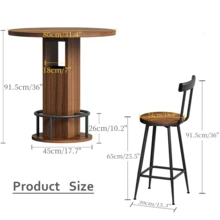 Furniture Brown Mid-Century Retro Multifunctional Modern Made Of Wood - Walnut - 查看 5