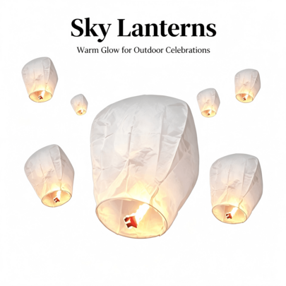 3/5/10/20pcs Floating Wish Paper Lamp, Romantic Wedding Decoration Floating Lamp, Anniversary, Birthday, Holiday Party Outdoor Background Decoration, Outdoor Celebration Paper Party Decoration Supplies