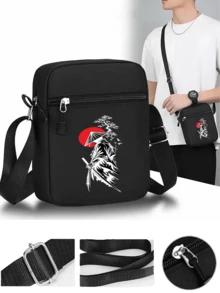 1pc/2pcs Bushido Sakura Pattern Design Printed Unisex Curved Brim Baseball Cap And Crossbody Bag, Street Fashion Outdoor Sports Baseball Cap And Bag, Adjustable, Gift For Yourself Or Friends - Multicolor - View 3