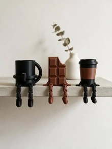 1pc Coffee Lover's Gift, Coffee Decor, Cafe Gift, Coffee Corner Decor, Coffee Station Decor, Coffee Shop Shelf Decor, Special Black Series - Multicolor - View 8