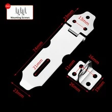 Vintage Stainless Steel Buckle Lock Strap With Lock Hole, Surface Mounted Cabinet Door Lock, Antique Lock Plate, Suitable For Wooden Doors, Main Doors, Drawers - A - View 19