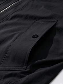 Herrjacka med ståkrage, europeisk och amerikansk stil, plus size lös passform, utomhusjacka för vandring, camping och trekking - Svart - Visa 9