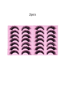 7 Pairs Thick 3D Fox Style False Eyelashes, Handmade Fluffy Fan Shape, Natural Curl With Strong Layered Effect - Multicolor - View 7