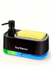 2-In-1 Soap Dispenser And Sponge Holder, Kitchen Dish Soap Pump Bottle, Kitchen And Bathroom Multi-Function Cleaning Supplies Storage Rack - Multicolor - View 11