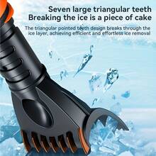 3-In-1 Portable Snow Shovel, Telescopic, Detachable, Rotating Brush Head, Sturdy C-Shaped Scraper, Thickened Bristles, Outdoor Snow Removal, Car Cleaning Multi-Function Tool - Multicolor - View 6