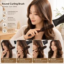 4pcs Wooden Hair Comb Set, Bamboo Wide Tooth Comb, Rat Tail Comb, Solid Wood Triple Row Bristle Brush, Wooden Round Styling Comb, Suitable For Daily Hair Styling - Apricot - View 5